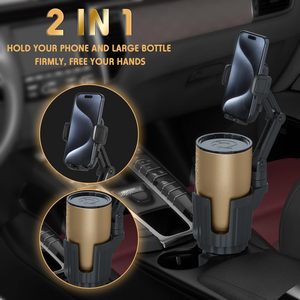 Supporto Universale per Telefono Auto con Portabicchieri 2-in-1, Base Regolabile, <span class=keywords><strong>Braccio</strong></span> Telescopico Lungo, Rotazione a 360°, Materiale ABS - Product Image 2