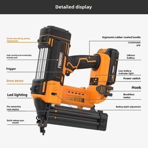 Freeman litio FST50 pequeña pistola de clavos de acero negro <span class=keywords><strong>para</strong></span> paredes de hormigón, paneles de madera, instalación de zócalos - Product Image 2
