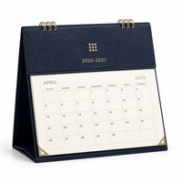Calendario da Scrivania Personalizzato OEM ODM con Basso MOQ da 1 Pezzo, Regalo Aziendale, Formato A5, 18 Mesi 2026-2027, Rilegatura a Spirale Dorata