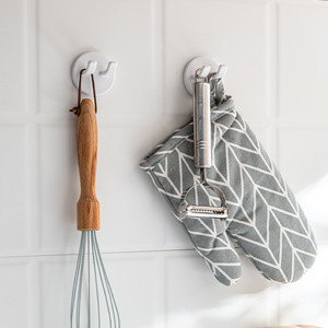 Yimijia Wall <b>Hook</b> Double <b>Hook</b> <b>White</b> Self Adhesive 1-3kg Load Capacity For Kitchen Bathroom Storage - Product Image 4