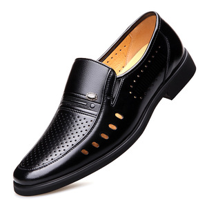 Zuecos de Cuero para Hombre, Sandalias Negras Transpirables con Diseño Calado, Tallas 49 y 50, Calzado de Verano - Product Image 1