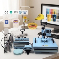 Nouvelle presse à chaud électrique combinée JetColor 8-en-1 pour T-shirts, mugs, tapis de souris et casquettes - Semi-automatique multicolore 220V/110V