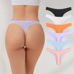 Culottes string taille haute en coton pour <span class=keywords><strong>femme</strong></span>, grande taille, respirantes, dégradables, avec logo personnalisé et motif lettres sur la taille - Product Image 3