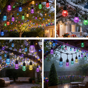 Câble d'extension Kuncan avec prise US standard, guirlande lumineuse RGB, ampoule E26/E27, fil SJTW, indice de protection IP54, 5A, 3m, décoration pour la maison et le jardin - Product Image 3