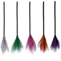 Balai de sorcière Pafu Halloween 90 cm avec jupe en tulle amovible, accessoire de cosplay détachable pour la décoration de fête d'enfants et maison hantée