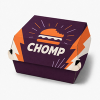 Boîtes à hot-dogs et burgers jetables personnalisées avec logo, écologiques, recyclables, biodégradables, avec pelliculage mat, de qualité alimentaire, avec poignée