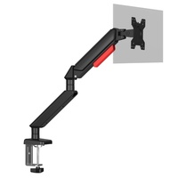 Support de moniteur simple en aluminium robuste de 17 à 32 pouces, 19 lb, bras de bureau pliable, écran vertical pivotant et inclinable avec ressort à gaz