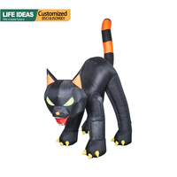Décorations de cour pour Halloween Gonflables géants de 10 pieds Décorations d'extérieur pour Halloween Gonflables pour chat noir