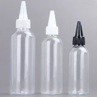 Flacon compte-gouttes transparent en PET avec bouchon à bec verseur pour huile capillaire, disponible en 50ml, 100ml, 150ml, 200ml, 250ml, 500ml