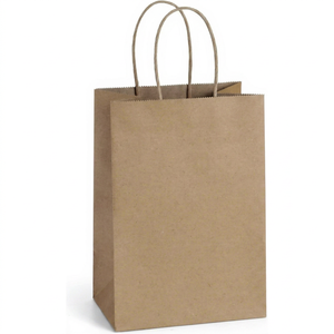Sac en papier kraft personnalisé avec logo imprimé, emballage cadeau recyclable, sac de shopping de luxe multi-usages, sacs en kraft durables - Product Image 1