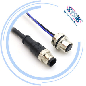 Konektor kabel M12 industri, 4 Pin kode A IP67, terlindung untuk koneksi Sensor/aktuator - Product Image 3