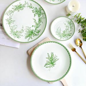 Juego de Vajilla de Cerámica con Diseño de Plantas Personalizado de Alta Calidad, Platos Base Ecológicos de Color Personalizado de 12 Pulgadas para Restaurante - Product Image 5