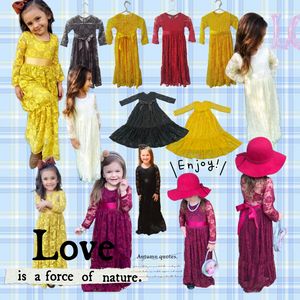 लड़कियों की फीता बोहो फूलों की लड़की कपड़े कपड़े कपड़े कपड़े पहने - Product Image 1