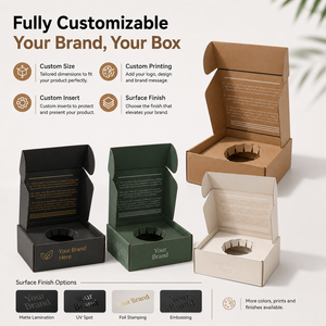 Custom Insert Kraft Corrugated Mailer <b>Box</b>, Candle Jar Essential Oil <b>Bottle</b> Gift Packaging <b>Box</b> - Product Image 3