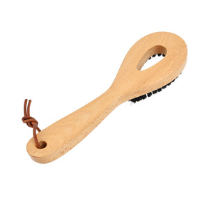 Solid Wood Clothes Brush Pig Bristle Garment Cleaning Brush For Apparel Care - Product Image 2