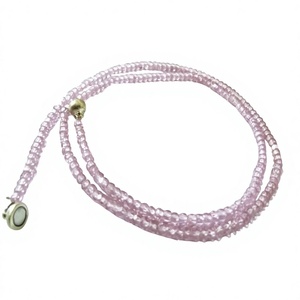 Collier en perles de zircone cubique rose facetté de 3 mm, couleur rose, fermoir magnétique, prix de gros - Product Image 1
