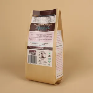 individuell bedruckter 100 % kompostierbarer 12 oz recycelbarer beutel standbeutel lebensmittelqualität mit eigenem logo reißverschluss snack verpackungstasche