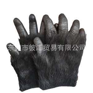 Guantes de gorila grandes, medianos y pequeños, de látex y felpa, accesorios de disfraz para Halloween, accesorios de cosplay. - Product Image 5