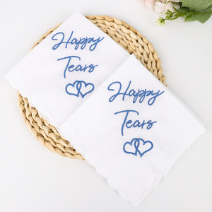 <span class=keywords><strong>Pañuelo</strong></span> de boda blanco <span class=keywords><strong>bordado</strong></span> <span class=keywords><strong>personalizado</strong></span> de China al por mayor/pañuelos - Product Image 1