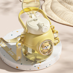 ถ้วยน้ำพลาสติกสำหรับเด็กถ้วยท้องใบใหญ่ลายการ์ตูนงารูปสัตว์ขวดพกพาแบบป๊อปอัพคลิกเดียว - Product Image 3