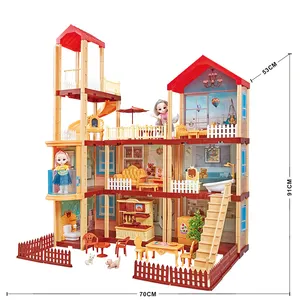 Huiye 2024 Casa delle bambole Nhà búp bê Bộ Quà Tặng Nhà búp bê phụ kiện và đồ nội thất trẻ em nhà búp bê chơi thiết lập đồ chơi cho cô gái