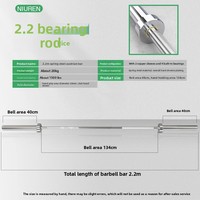 Barre de musculation en acier inoxydable durable pour hommes et femmes 1,5 m/1,8 m/2,2 m pour la musculation, la compétition, le bench press et l'haltérophilie