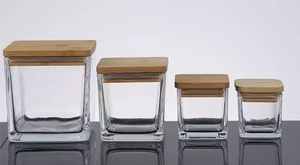 Vase carré en verre transparent <span class=keywords><strong>de</strong></span> 300 ml, récipient en verre à parois épaisses pour la décoration <span class=keywords><strong>de</strong></span> la maison, hydroponie, porte-bougie - Product Image 3