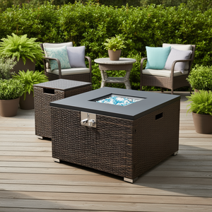 Housse de protection pour bouteille de gaz propane en rotin pour extérieur, boîte de rangement avec couvercle pour terrasse et jardin - Product Image 2