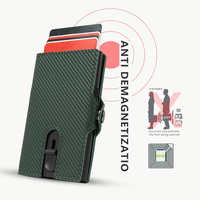 Penjualan laris dompet Popup kulit asli tempat kartu anti-rfid anti-maling tempat kartu kredit Bank Pop-up