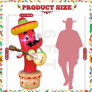 Para la venta caliente molde de aire inflable de poliéster ecológico 5 de <span class=keywords><strong>mayo</strong></span> carnaval mexicano forma de pimienta uso al aire libre comprar enviar - Product Image 2