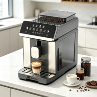 Cafetera Eléctrica Inteligente Automática Anbolife con Pre-infusión, Pantalla LED, Memoria Personalizada, Opción WiFi, Diseño Cónico Integrado para el Hogar