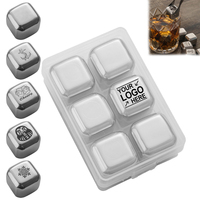 Glaçons personnalisés en acier inoxydable 304 écologiques avec logo, vente en gros, glaçons métalliques pour bar et fêtes