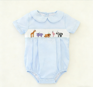 Combinaison bébé garçon SR3950 CUSTOM, imprimé pêche, vente en gros, manches bouffantes, fermeture éclair, 0-2 ans, ensemble enfant - Product Image 6