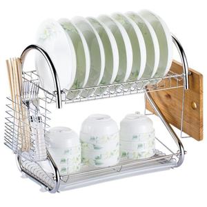 Stainless Steel Dish Drain <strong>Rack</strong> Double Layer Storage Stand Practical Kitchen Dishes <strong>Plates</strong> Organization Shelf Dish Drying <strong>Rack</strong> - Product Image 4