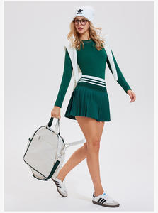 最新スポーツウェア2個ハイウエストスポーツスコートランニングテニスバドミントンジムカスタマイズ可能ロゴプリーツアスレチックスカート女性OEM - Product Image 3