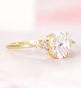 14K Oro <span class=keywords><strong>2</strong></span> <span class=keywords><strong>quilates</strong></span> corte ovalado laboratorio crecido diamante anillo de bodas <span class=keywords><strong>precio</strong></span> - Product Image 2