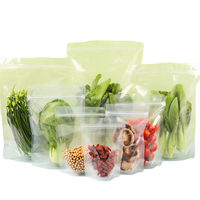 Sachet Ziplock Autoportant en PLA de Qualité Alimentaire YSH avec Impression Gravure, Emballage Transparent pour Légumes, Aliments et Collations