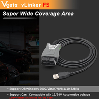 Escáner OBD2 HS CAN, Herramienta de Diagnóstico para Autos, Lector de Códigos Vgate VLinker FS FEPS USB 12 V con Pantalla LCD, Garantía de 12 Meses