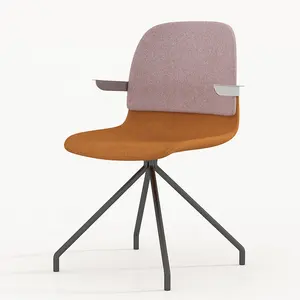 Sandalye fabrika tedarikçisi şık Modern ekleme tasarım renk eşleştirme döşeme kol dayama koltuk kol sandalye Metal taban
