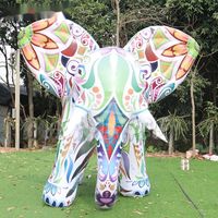 Vente en gros d'éléphant gonflable LED sur mesure style aéré décoration extérieure ballon géant coloré de grand animal pour