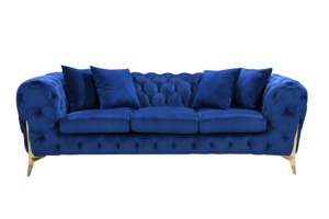 NOVA Luxury Tufted Velvet Chesterfield Couch Set Furniture Living Room Lounge <b>Sofa</b> Upholstered 2 Seater <b>Sofas</b> With <b>Gold</b> Legs - Product Image 3
