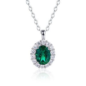 Collier en argent 925 avec émeraude cultivée - Product Image 1