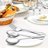Ensemble de couverts de service en acier inoxydable doré, couteau à beurre, cuillère à découper, fourchette pour buffet, banquet, restaurant