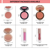 Poudre pressée pour le visage en forme de cœur, couleur rose dorée scintillante, maquillage en marque privée, poudre blush