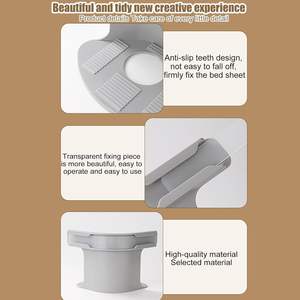 Paquete de 4 sujetadores ajustables para listones de cama de esquina abierta con bloqueo para sábanas, que mantienen las correas en su lugar - Product Image 5