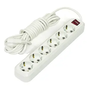 European 6 Way Outlet Extension Power Socket mit Switch