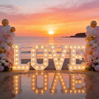 Enseigne LED métallique LOVE de 1,2 m, lettres et chiffres 3D en acrylique et acier inoxydable, enseignes lumineuses pour mariages, anniversaires, fêtes - Décoration d'événements en extérieur