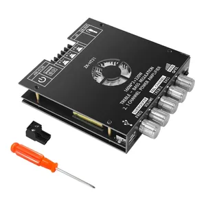 TDA7498E Built-in Cooling Fan ZK-HT21 AUX BT-compatible 5.0 USB Stereo Audio Power Amplifier Board 2.1 Channel