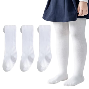 Collants en coton épais tricotés pour bébés filles, 6-12 mois, hiver, chauds, antidérapants, avec poignées antidérapantes, <span class=keywords><strong>blanc</strong></span> - Product Image 1
