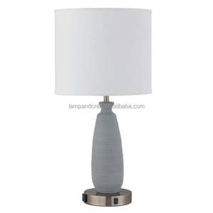 Lampe de table en céramique blanche avec abat-jour rouge pour la décoration de la maison, chambre à coucher, hall d'hôtel, chambre d'hôtel - Product Image 6